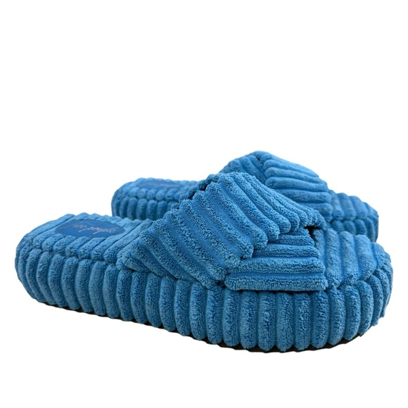 NWOB Free People Two Days in Ibiza Platform Sandals in Cerulean Blue Size 10 - Picture 3 of 16